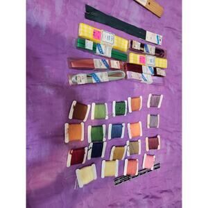 Lot Needlework Ribbon Floss Vintage Retro